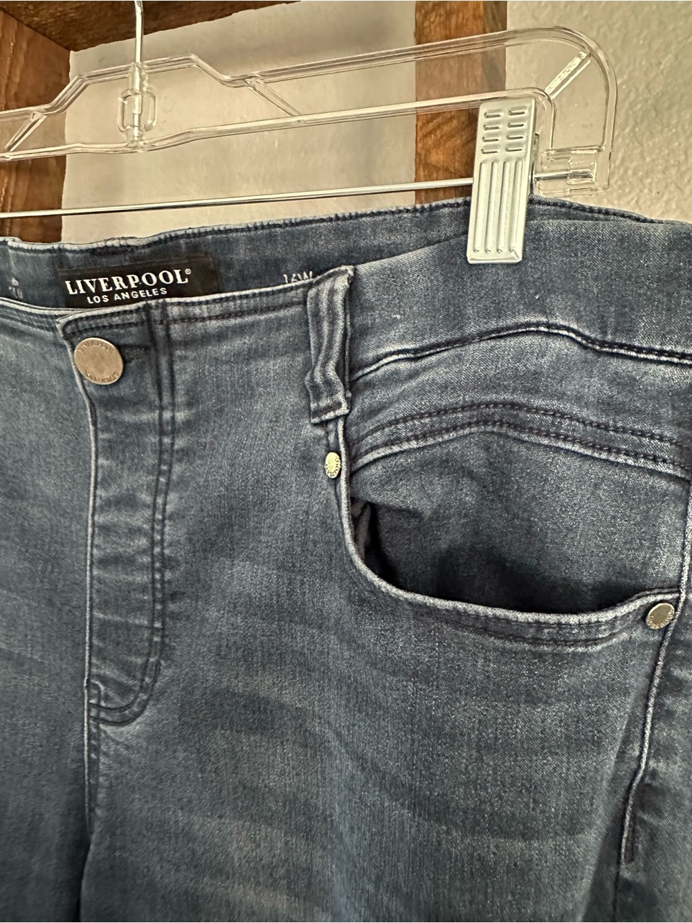 Liverpool medium blue pull-on Jeans, size 16 - Picture 4 of 12